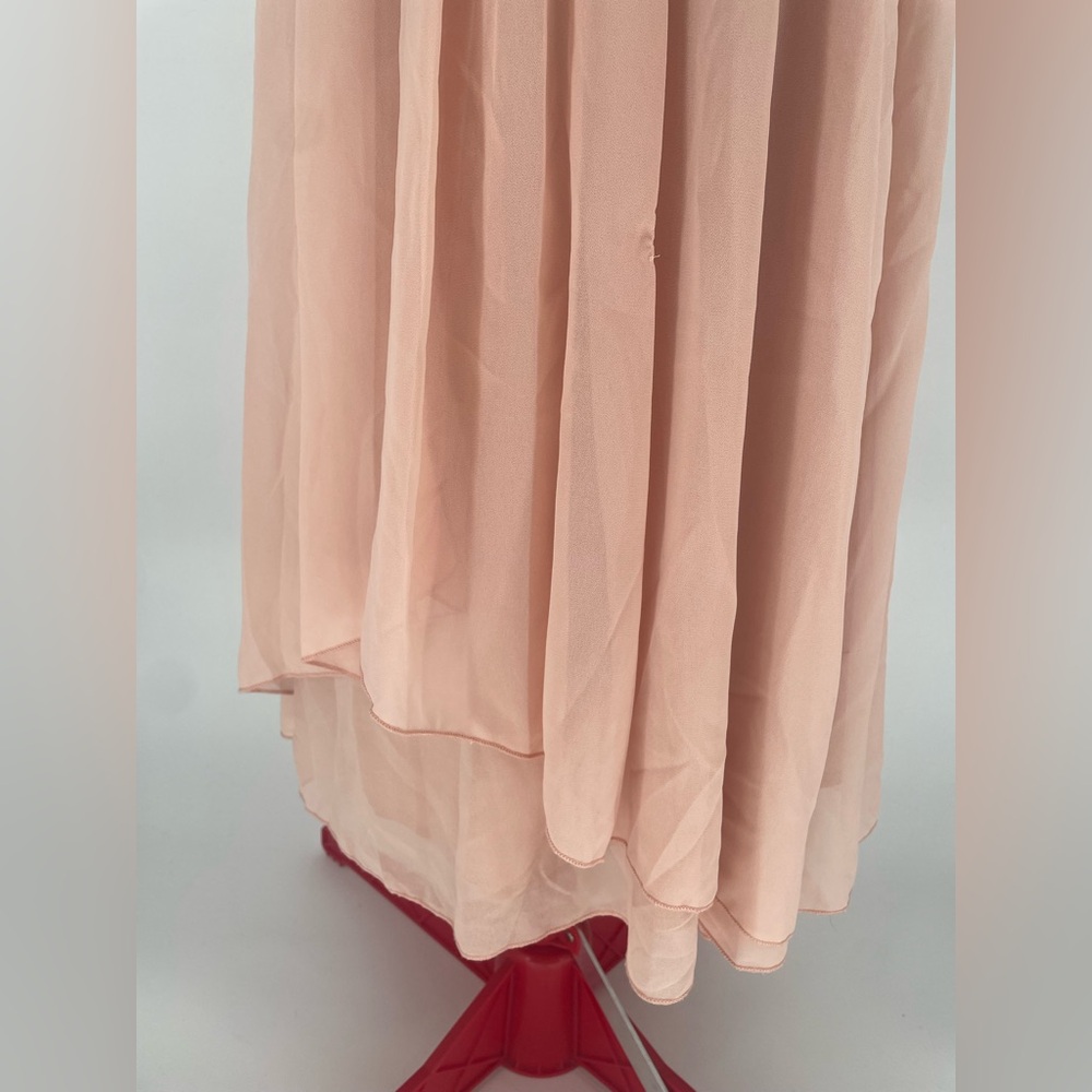 2FOR$30 Adorable Peach Nude Faux Wrap 3/4 Sleeve Midi Dress - Picture 7 of 13